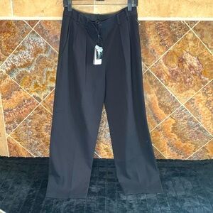 Women's Black Emporio Armani Double Pleat Trousers Size US 44 NWT